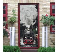 3D Door Stickers for Interior Doors Steam Train Door Decals Train Door Mural Self Adhesive Door Wallpaper Wall Murals for Bedrooms Living Room Home Decor 85x200 cm a380