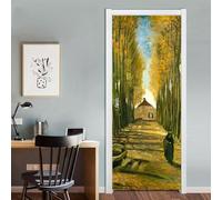 3D Door Stickers for Interior Doors Trees Road Landscape 95 X 215 Cm Vinyl Waterproof Self Adhesive Door Mural Decals for Bedroom Office Bathroom - Children's Room Boys and Girls Room Door-7329277446