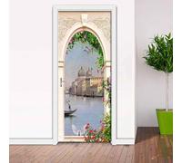 3D Door Stickers for Interior Doors Urban Architectural Landscape 100 X 215 Cm Vinyl Waterproof Self Adhesive Door Mural Decals for Bedroom Office Bathroom - Children's Room Boys and Girls-1391262523