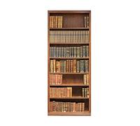 3D Door Stickers for Interior Doors Vintage Bookshelf W95 x H215 cm Self Adhesive Wall Art Stickers for Bedroom House Living Bedroom Office Bathroom Home Improvement
