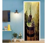 3D Door Stickers for Interior Doors Wine 100 X 215 Cm Vinyl Waterproof Self Adhesive Door Mural Decals for Bedroom Office Bathroom - Children's Room Boys and Girls Room Door Photo-3045834115
