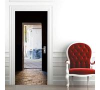 3D Door Stickers for Interior Urban Architectural Landscape 80 X 200 Cm Door Mural Self Adhesive Wall Art Stickers for Bedroom House Living Bedroom Office Bathroom Home Improvement Doo-20631718239504