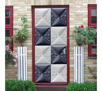 3D Door Stickers Geometric Lattice Decals Door Sticker 90 X 210 Cm DIY Door Mural Wallpaper Dining Room Home Decor Wall Stickers Decal Sticker Photo Stickers Vinyl Mural Door Boy Girl -71871451284928