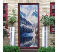 3D Door Stickers Mountain Landscape 88 X 200 Cm Room Bathroom Door Removable Vinyl Stickers Decorative Posters Waterproof Mural Poster Scene - Children's Room Boys and Girls Room Door -80077527222562