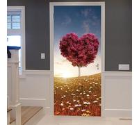 3D Door Stickers Mural,Vinyl Self-Adhesive Door Wallpaper Waterproof Removable Plants and Trees Landscape 100 X 215 Cm Door Wall Stickers for Interior Doors Home Office Decoration - Bo-18411259943288