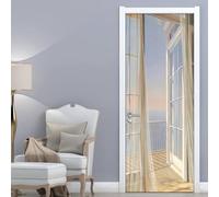 3D Door Stickers Murals Balcony View 3D Wall Self Adhesive Sticker Decal Art Decor Removable Waterproof Mural Poster Scene Window Door Room Nursery 95 X 215 Cm Door Wallpaper Art Photo-46097303338294