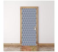 3D Door Stickers Murals Blue and White Geometric Pattern 95X215Cm Creative 3D Wall Self Adhesive Sticker Decal Removable Waterproof Mural Poster Bedroom Living Room Bathroom House Office Art Decora