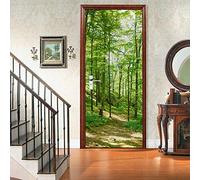 3D Door Stickers Murals Peel and Stick Sunny Grove Self-Adhesive Door Decals Removable PVC Waterproof Door Wallpaper for Bedroom Door Decoration 30.3x78.8 inch