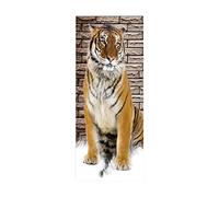 3D Door Stickers Tiger Mural Art Sticker Wallpaper Self-Adhesive Decals Removable Vinyl W100 x H215cm