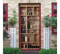 3D Door Stickers Wall Stickers Interior Doors Sticker Decal Art Indoor Retro Bar Cabinet Self Adhesive Door Mural Removable Waterproof Home Decoration Living Room Bedrooms 95 X 215 Cm Door-197709247