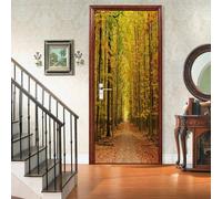 3D Door Wall Sticker Self Adhesive Door Sticker Poster Wallpaper Mural Art Photo Trees Road Landscape 90 X 200 Cm for Living Room Bedroom Bathroom Kitchen Office PVC Removable Door Dec-17333446478995