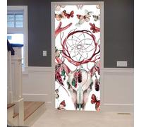 3D Door Wall Stickers Flowers Animals Butterflies Self-Adhesive Door Sticker Poster Wallpaper Mural Art Photo 90 X 200 Cm PVC Removable Door Decoration for Living Room Bedroom Bathroom-30142548287134