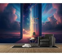 3D Door Wallpaper, Magic Photo Wall Mural, Self Adhesive Wall Paper with Dream Pattern for Bedroom Living Room Tv Background, Home Decoration Poster (400x280, B97)