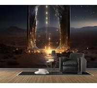 3D Door Wallpaper, Magic Photo Wall Mural, Self Adhesive Wall Paper with Dream Pattern for Bedroom Living Room Tv Background, Home Decoration Poster (350x256, B84)
