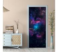 3D Door Wallpaper Photo Sticker for Interior Doors, Waterproof Self-Adhesive PVC Door Stickers Wall Decoration - Outer Space Landscape Door Poster Stickers for Bedrooms Living Room,-30853099644934