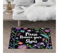 3d Doormat Entrance Floor Mat Please Remove Your Shoes Flower Funny Indoor Outdoor orative Door Mat Non-Woven Fabric-40x60cm