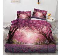 3D Double-sided printing Duvet Cover Cherry Blossoms Printed Luxury Duvet Cover Set Flower Tree Quilt Cover Bedroom Collection 3Pcs Super King Size(260 x 220 cm )
