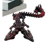 3D Dragon - 3D Printed Dragon | Double Head Crystal Fidget Toy | Flexible Articulated Serpent, Model Ornament with Twistable Body, Movable Joints, Executive Desk Decor for Home Office