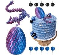 3D Dragon Cake Decorations Purple Dragon CakeTopper Blue Black Balls Cake Decor Fantasy Themed Cake Decor for Birthdays,Girl Showers & Medieval Events (Purple)