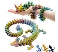 3D Dragon - Dragon Sculpture 60 cm | Magic Dragon in Red/Yellow/Green | Movable Figure for Children, Collectors & Fantasy Fans