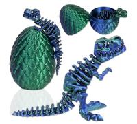 3D Dragon Egg 3D Dinosaur Figurines Printed Dinosaurs Skeletons Figures Mystery Crystal Dragon Egg Fidget Surprise for Easter Birthdays Fun Desk and Stress Relief (Laser Green)