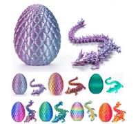 3D Dragon Egg, Articulated Crystal Dragon Egg, Flexible Joints Fidget Toy, Home Office Decor Executive Desk Toys for Kids Adults (blue, big)