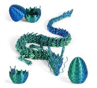 3D Dragon Egg Articulating Gemstone Crystal Dragon Figurine 3D Eggs with Inside Autism Toys Egg Toy for Anxiety Relief Flexible Joints Home Desk Decor Desk Toys Dazzling tri-colour (Laser Blue Green)