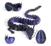 3D Dragon Egg Articulating Gemstone Crystal Dragon Figurine 3D Eggs with Inside Autism Toys Egg Toy for Anxiety Relief Flexible Joints Home Desk Decor Desk Toys Purple-black