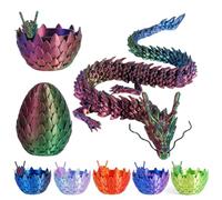 3D Dragon Egg Articulating Gemstone Crystal Dragon Figurine 3D Eggs with Inside Autism Toys Egg Toy for Anxiety Relief Flexible Joints Home Desk Decor Desk Toys Dazzling tri-colour