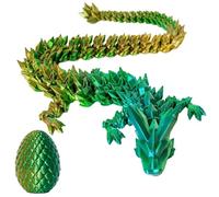 3D Dragon Egg Toy - Articulated Dragon Toy in Egg, Autism Toys for Anxiety Relief, Crystal Fidget Toys for Office Decor Executive Desk Toys (Dream Green)