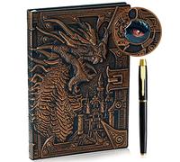 3D Dragon Embossed Journal Writing Notebook with Pen Set,Hardcover DND Journal Handmade Daily Notepad Travel Diary,RPG Accessories Gift for DM's&D&D Players Men Women