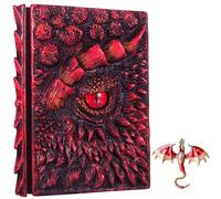 3D Dragon Eye Embossed Journal,Resin Engraving Notebook,Dnd notebook for Dragon Lovers ，Blank Paper,Hardcover Travel Notepad for Writing,Sketchbook,Collection,Gift,Decoration A4 and A5 Size (A5-Red