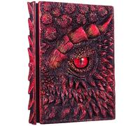 3D Dragon Eye Embossed Journal,Resin Engraving Notebook,Dnd notebook for Dragon Lovers ，Blank Paper,Hardcover Travel Notepad for Writing,Sketchbook,Collection,Gift,Decoration A4 and A5 Size (A5-Red)