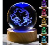 3D Dragon Phoenix Gifts for Women - Crystals Ball 60mm - Dragon Phoenix Figurines Decor Glass Animals Figurine - Stuff for Room Birthday for Best Friend Lovers Keepsake Paperweight