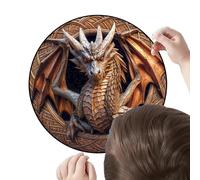 3D Dragon Puzzle, Vision Model Kit, 11.4 Inches Board with 150 Pieces, Wooden Craft Assembly Toy, Animal Shape with Detailed Design, Educational Learning Game Accessories for Adults and Teenagers Use
