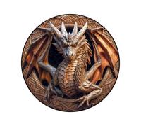 3D Dragon Puzzle - Wooden Brainteaser, Animal Shape Kit | 150 Pieces Mythical Puzzle With Intricate lasere Cut Design, Challenging Fantasy Woodcraft Model For Adults Learning Toys Relaxation Home Deco
