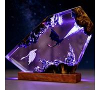 3D Dragon Resin Lamp,Epoxy Night Light with USB, Multi-Color LED Crystal Decor for Bedroom Desk, Handmade Unique Gifts for Father Men Husband Boyfriend Kids (15 * 10cm)