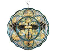 3D Dragon Wind Spinners for Garden, Fourth Merch Wing Indoor Outdoor Decorations, Stainless Steel Wind Spinner, Wind Chimes Pinwheels, Dragon Garden Ornaments for Garden Yard