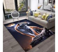 3D Dream Tiger Animal Cartoon Green Gray Blue Carpet Rug for Home Living Room Bedroom Sofa Doormat Decor,Child Play Area Rug Non-slip Floor Mat (Color 3,100x200 cm)