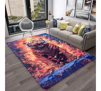 3D Dream Tiger Animal Cartoon Green Gray Blue Carpet Rug for Home Living Room Bedroom Sofa Doormat Decor,Child Play Area Rug Non-slip Floor Mat (Color 2,140x180 cm)