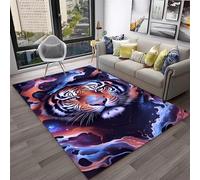 3D Dream Tiger Animal Cartoon Green Gray Blue Carpet Rug for Home Living Room Bedroom Sofa Doormat Decor,Child Play Area Rug Non-slip Floor Mat (Color 1,120x180 cm)
