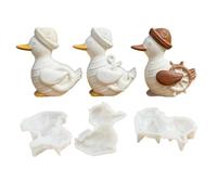 3D Duck Silicone Mold, 3pcs Cute Animal Goose Mold DIY Handmade Non-Stick Aromatherapy Soap Plaster Resin Clay Craft Casting Molds, for Candle Making, Chocolate Fondant Baking, Home Decoration