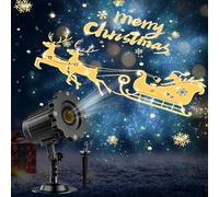3D Dynamic Christmas Projector Lights Outdoor Indoor-2026 Upgrade Santa in Sleigh Christmas Decorations,Waterproof Holiday Projector Lights for Window Ground Roof Wall Yard Xmas Decor