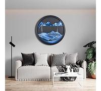 3D Dynamic Round Sand Art Picture - Moving Sand Art Liquid Motion Sensory Toy - Glass Crafts - Unique Wall Art Decoration for Home and Office - Natural Sand Painting