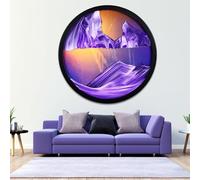 3D Dynamic Sand Art Liquid Motion Sandscape Picture Round Glass Display for Relaxing Desktop Home Office Decoration