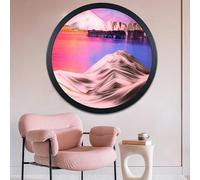 3D Dynamic Sand Art Liquid Motion Sandscape Picture Round Glass Display for Relaxing Desktop Home Office Decoration