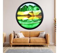 3D Dynamic Sand Art Liquid Motion Sandscape Picture Round Glass Display for Relaxing Desktop Home Office Decoration