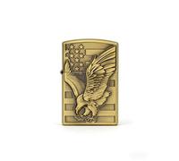 3D Eagle American Flag Retro Butane Lighter Refillable Vintage Zinc Alloy Eagle Butane Lighter for Everyday Carry Gift (bronze)