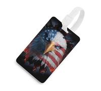 3D Eagles1 U.S. Flag Funny Luggage Tag Identifiers Travel Bag Tags with Name ID Label for Suitcase Backpack