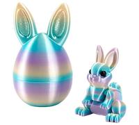 3D Easter Bunny in Egg, Gift Set with Cute Rabbit & Enchanted Egg, Fascinating Decoration for Easter, Children's Room & Office, Inspired by the Dragon Egg Trend (A)